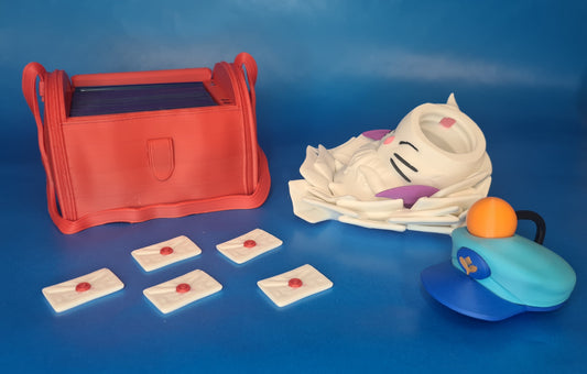 Final Fantasy Delivery Moogle Deck Box – Cute 3D Printed Card Holder with Removable Top & Mini Letters