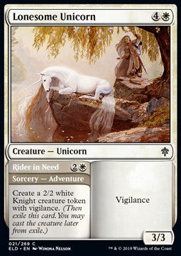 Lonesome Unicorn // Rider in Need - Throne of Eldraine (Common) [ELD-21]