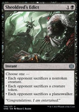 Sheoldred's Edict - Phyrexia: All Will Be One (Uncommon) [ONE-108]